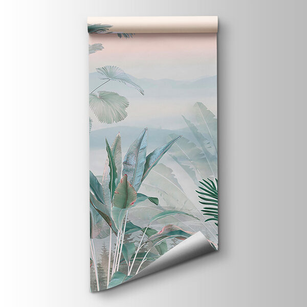 Foggy landscape with plants Foggy landscape with plants