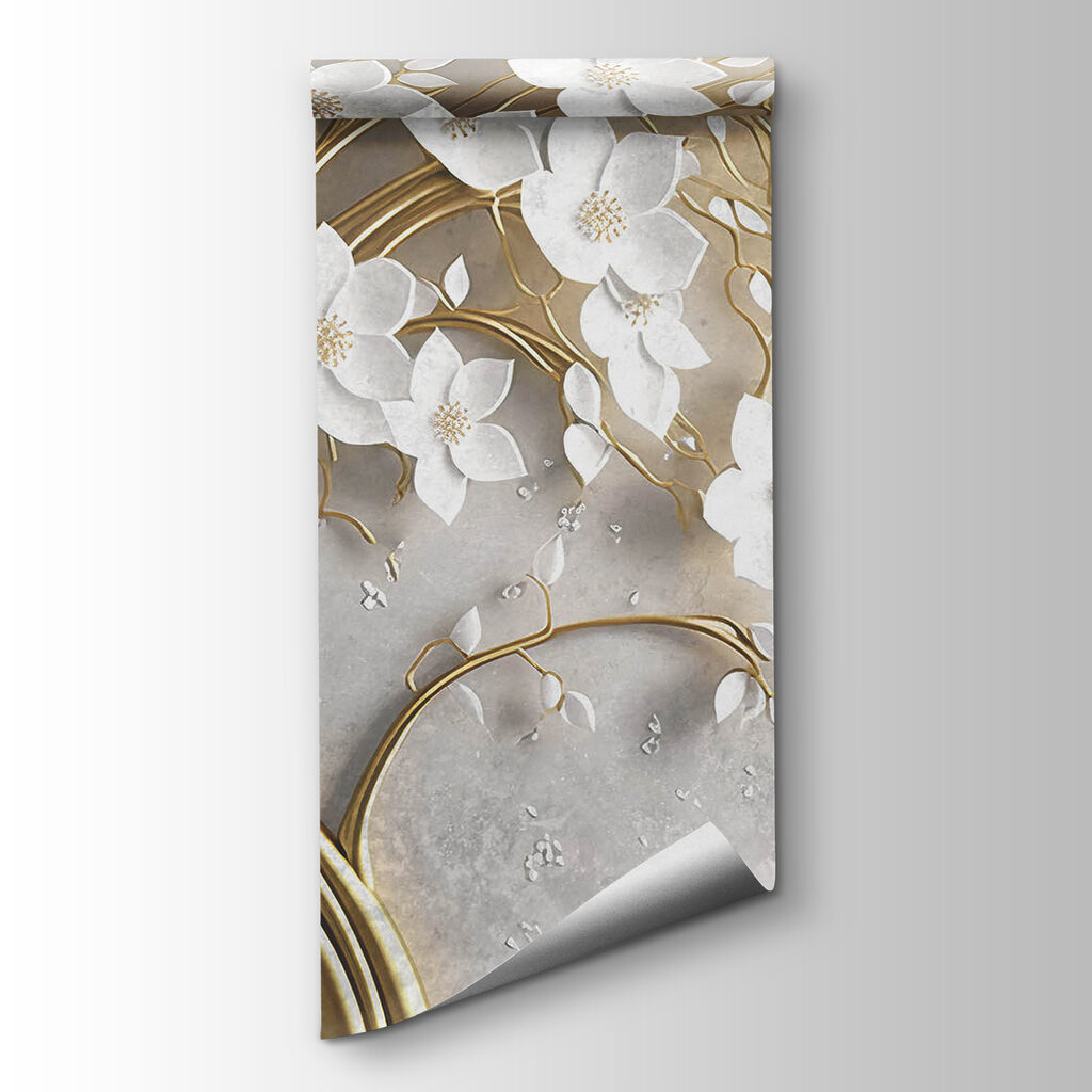 Tree with white flowers and leaves