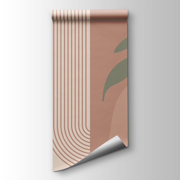 Green and pink lines and a leaf Green and pink lines and a leaf