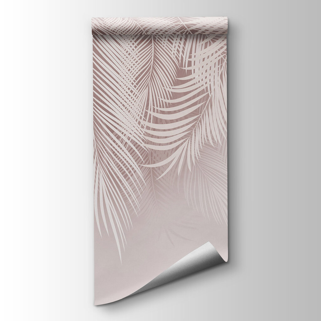 White leaves on a pink background