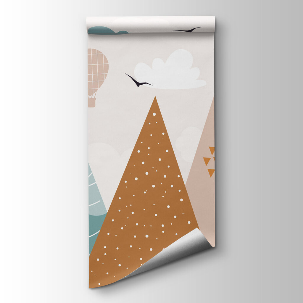 Landscape with trees and hot air balloons Landscape with trees and hot air balloons