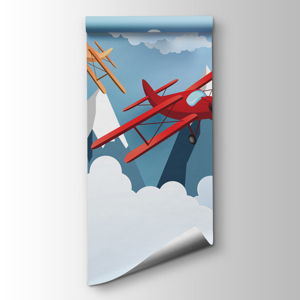 Two planes flying in the air