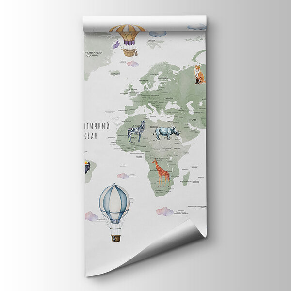 Map of the world with animals and words Map of the world with animals and words