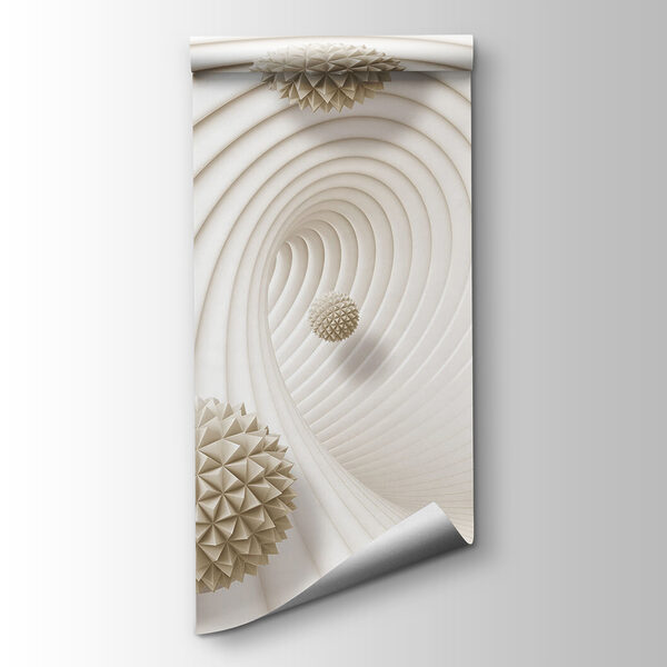 White swirly pattern with white balls