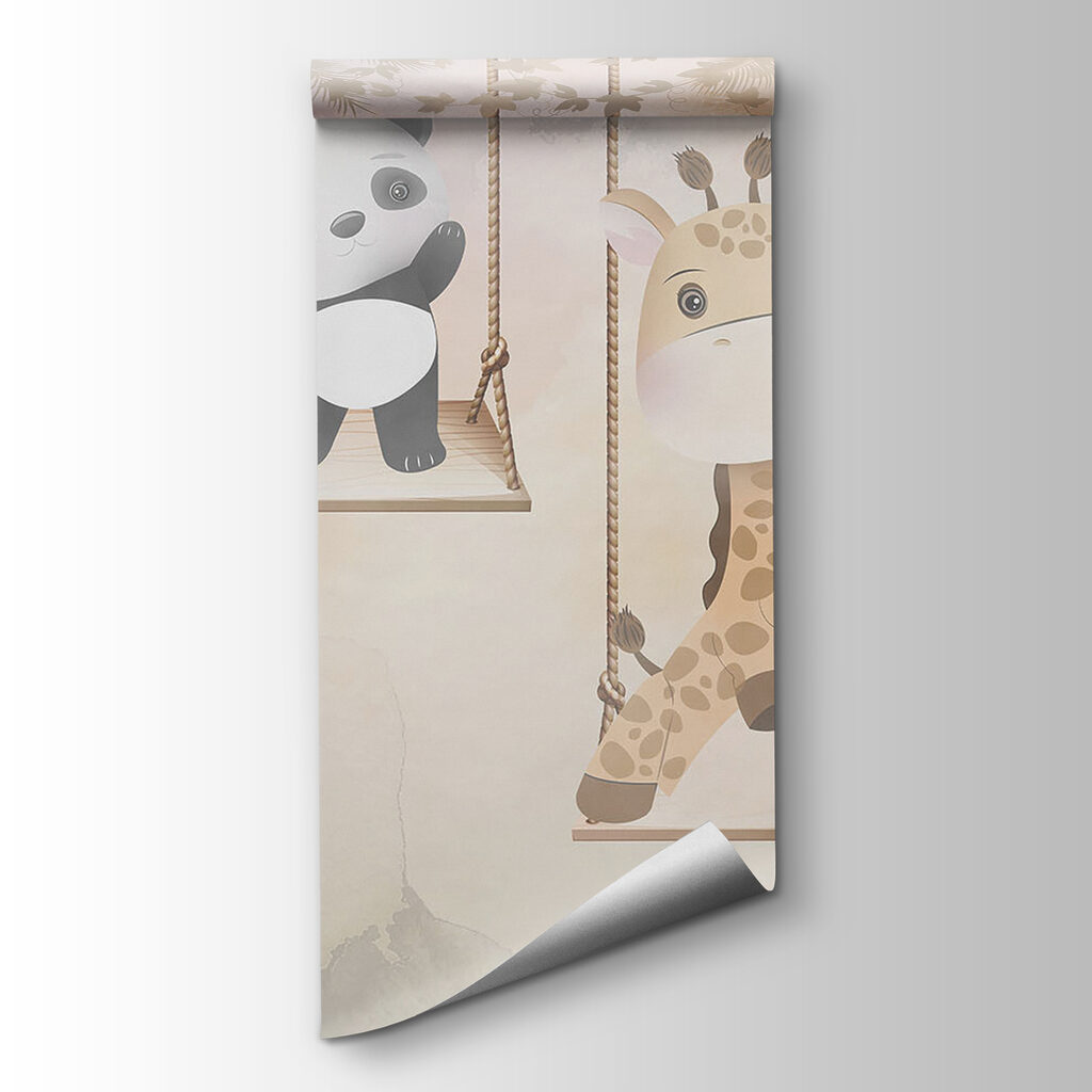 Group of animals on swings