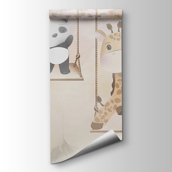 Group of animals on swings