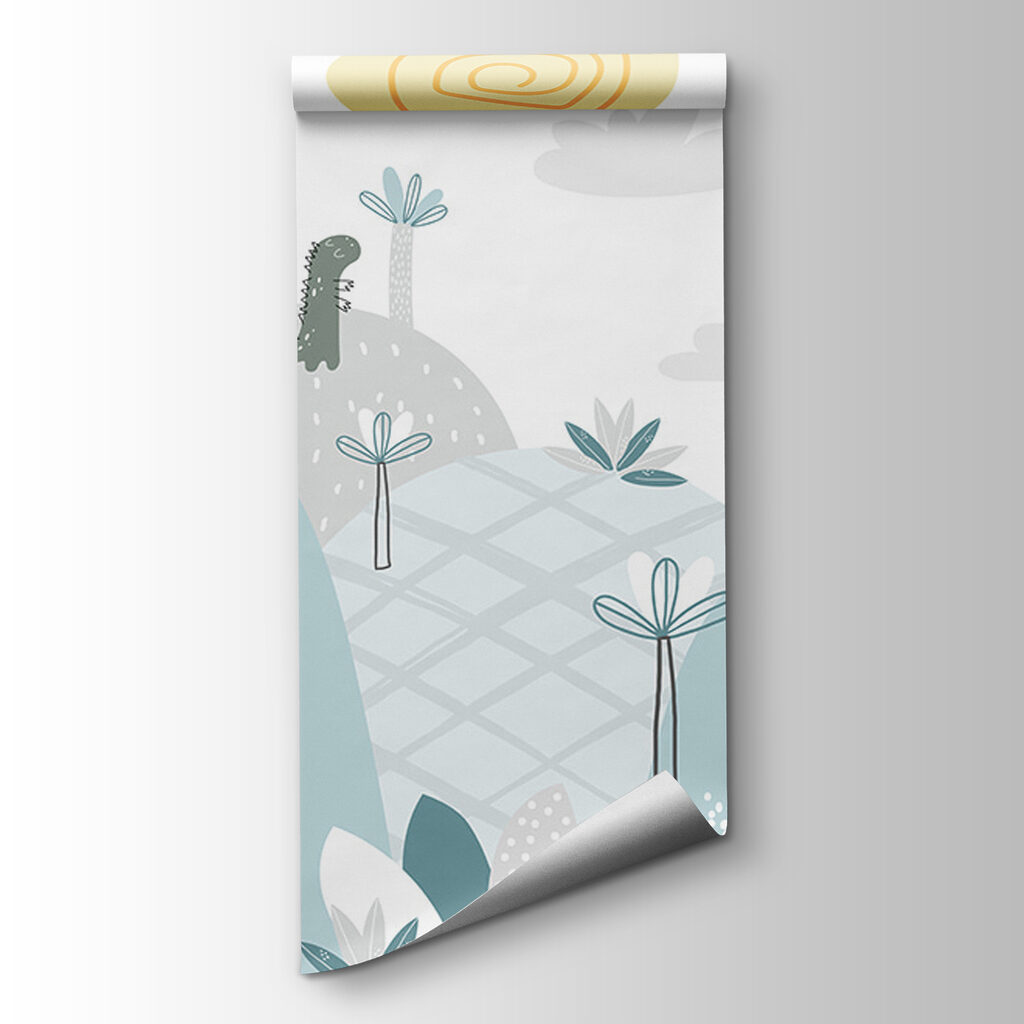 Cartoon of dinosaurs on a hill