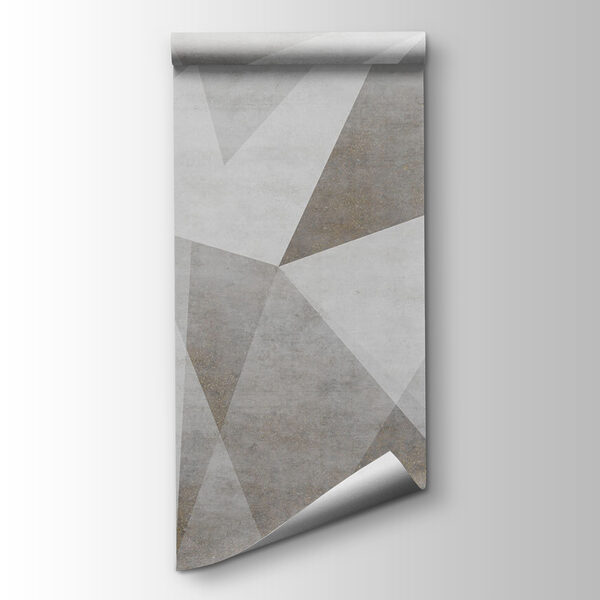 A grey and white background with triangles
