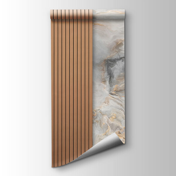 A marble and wood paneling A marble and wood paneling