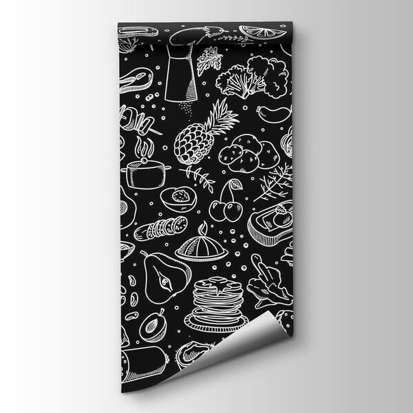 A black and white drawing of food A black and white drawing of food