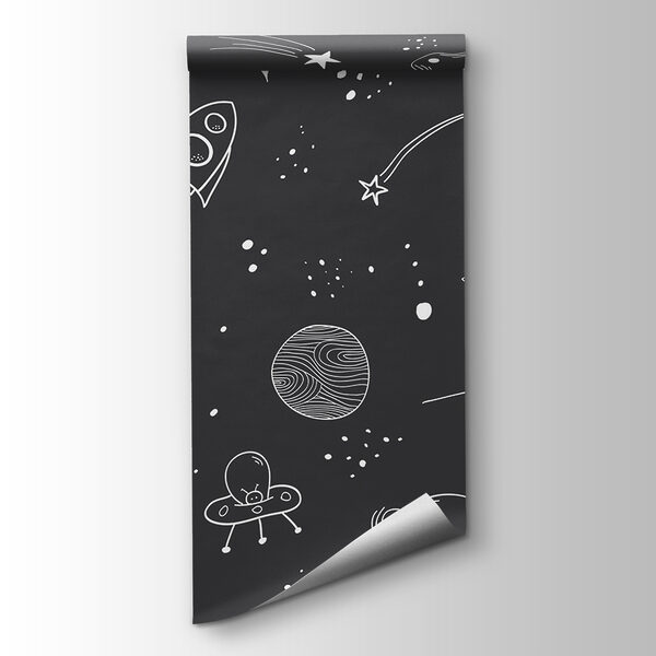 A black and white space background A black and white space background