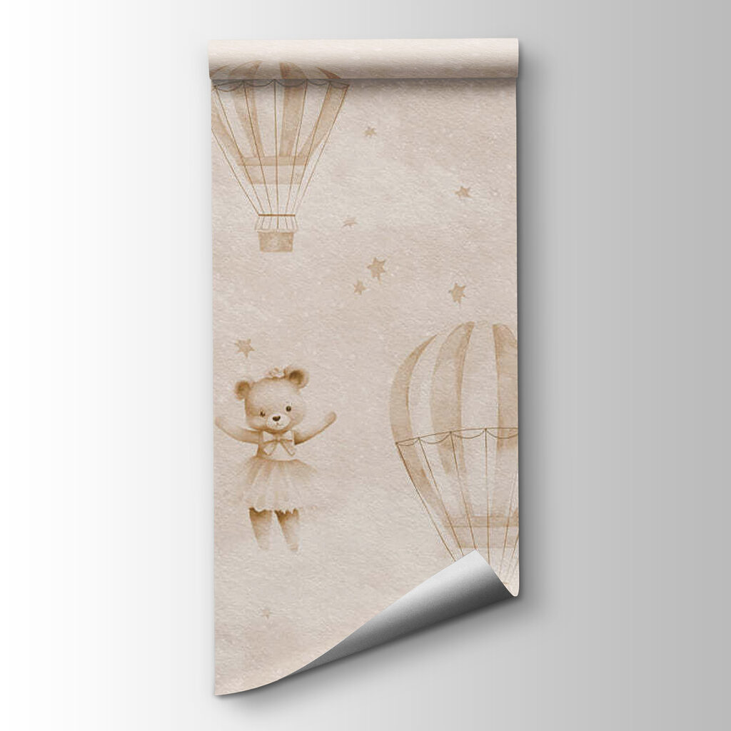 A group of teddy bears and hot air balloons A group of teddy bears and hot air balloons