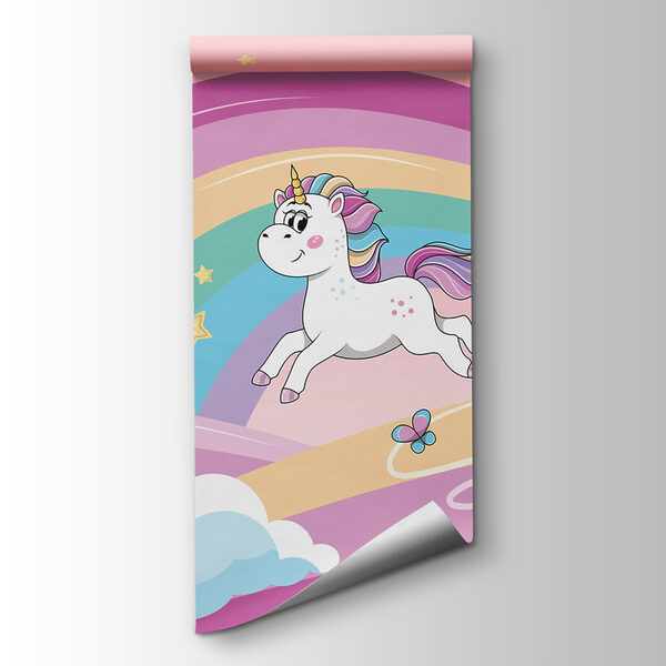 A cartoon unicorns and a rainbow A cartoon unicorns and a rainbow