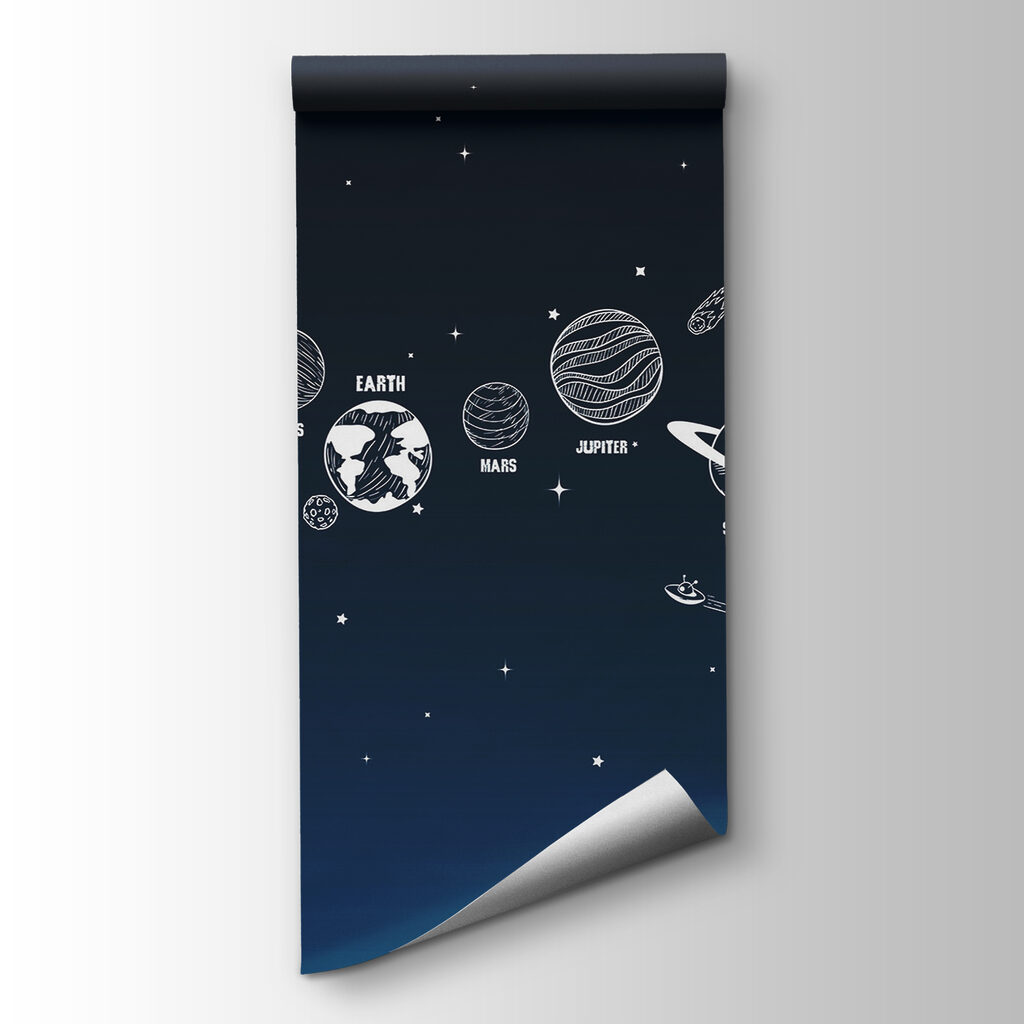 A line of planets in space A line of planets in space