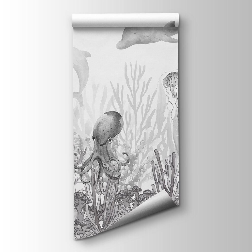 A sea life with fish and jellyfish A sea life with fish and jellyfish