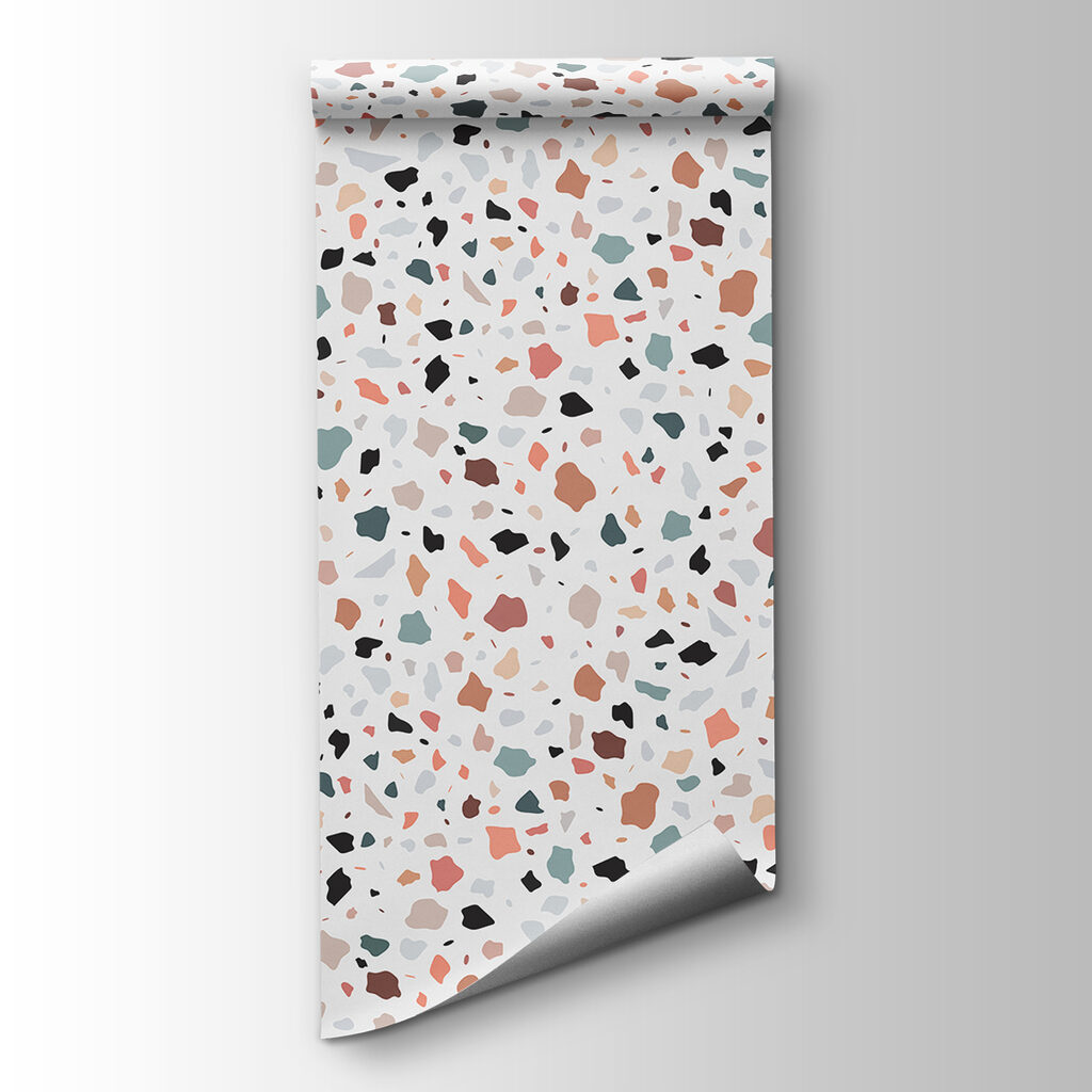 A multi colored speckled surface