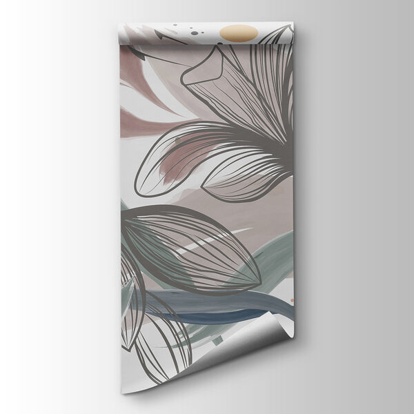 A drawing of flowers and leaves