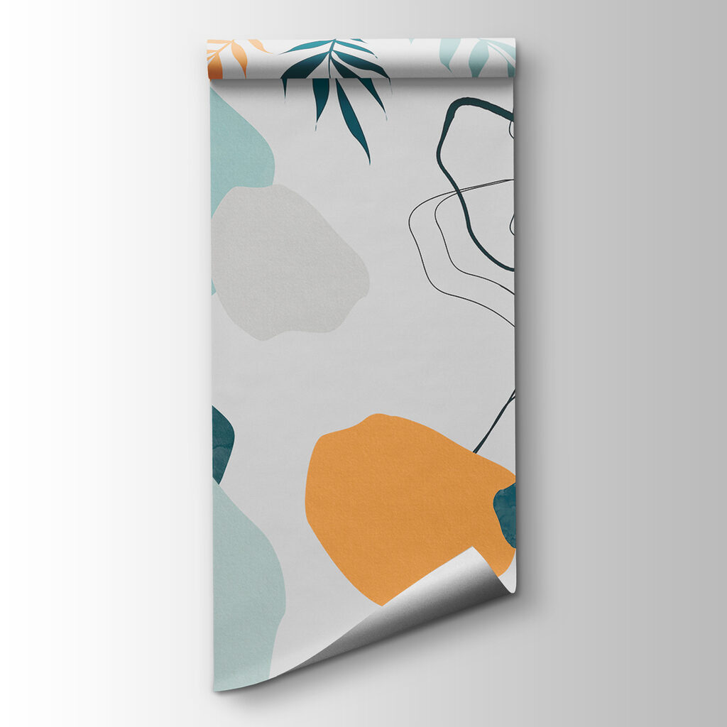 A colorful art with leaves