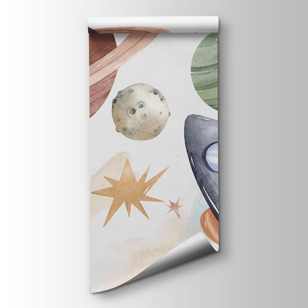 A rocket and planets in space A rocket and planets in space