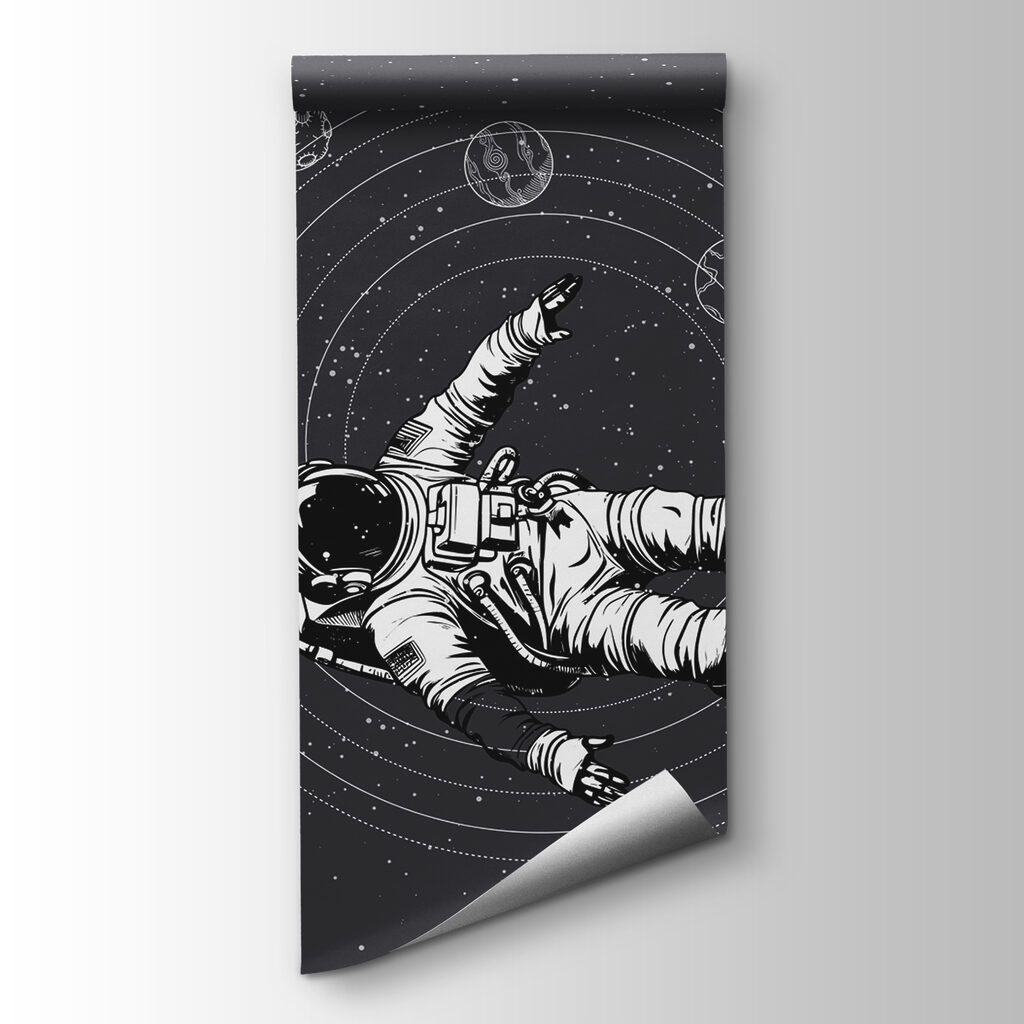 An astronaut floating in space An astronaut floating in space