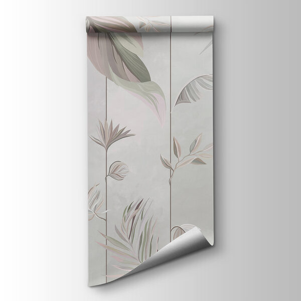 A wallpaper with leaves and lines