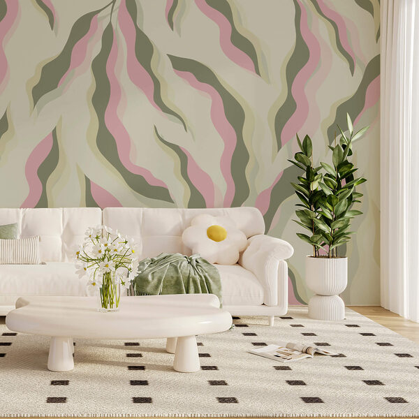 Vzor listů na světlém pozadí