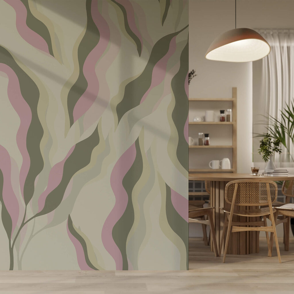 Vzor listů na světlém pozadí