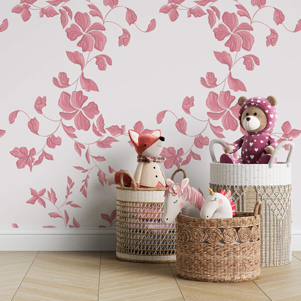 Vzor růžových květů