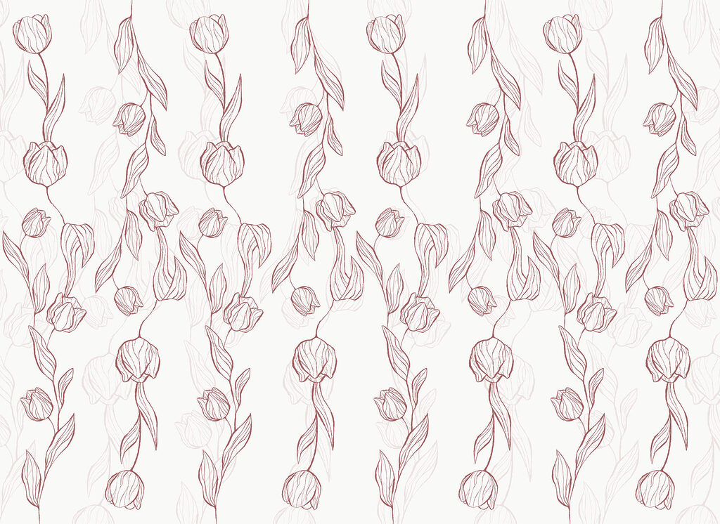 Pattern of flowers and leaves