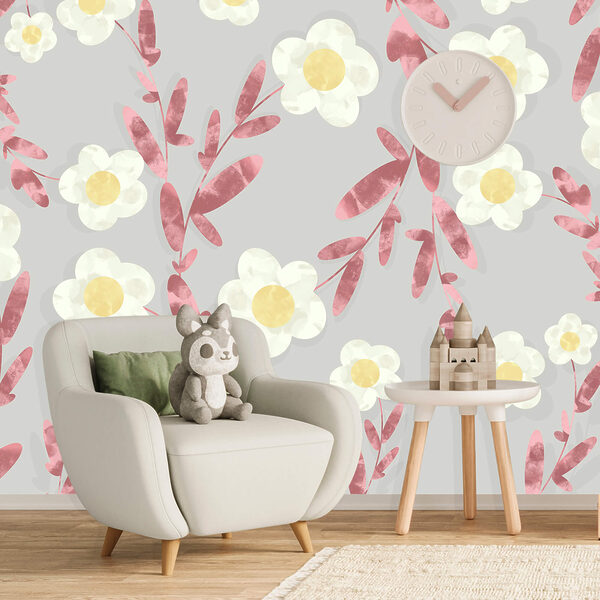 Vzor bílých a žlutých květů