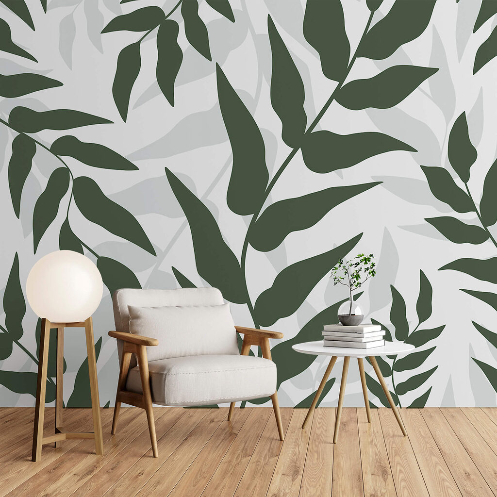 Vzor listů na bílém pozadí