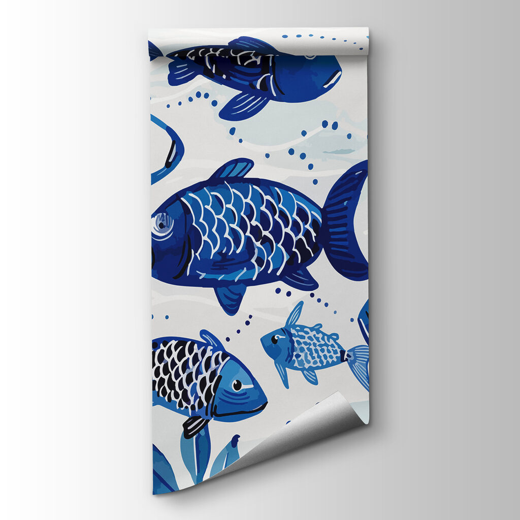 Group of blue fish swimming in water Group of blue fish swimming in water