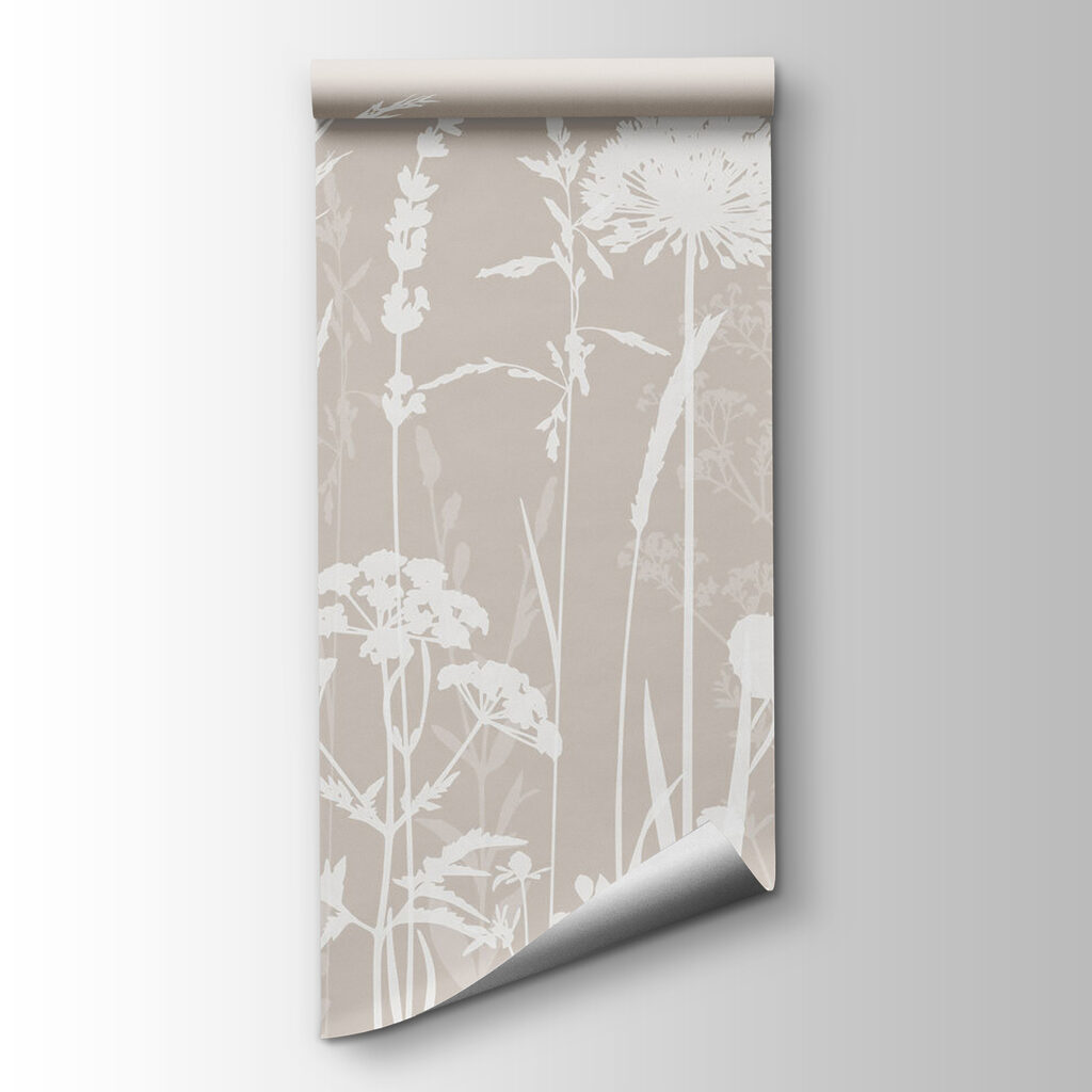 A white silhouettes of flowers