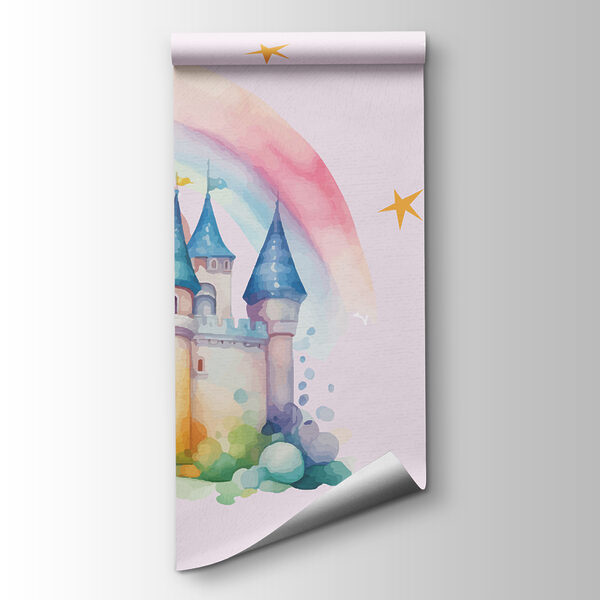 Cartoon of a princess and a castle Cartoon of a princess and a castle