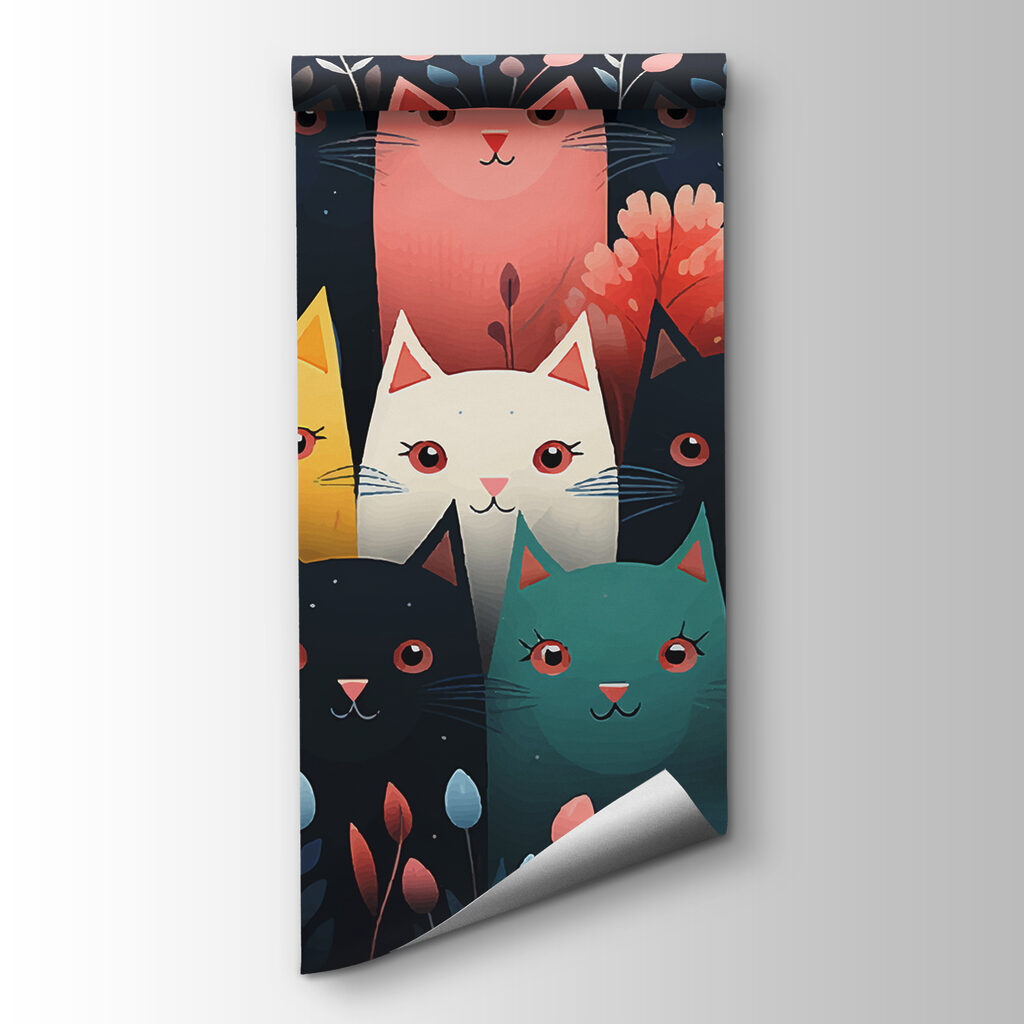 Group of cats with flowers