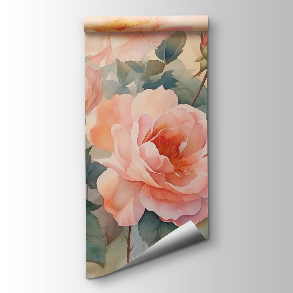 Painting of flowers on a wall Painting of flowers on a wall