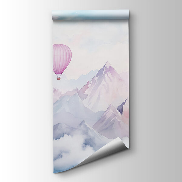 Group of hot air balloons in the sky over mountains Group of hot air balloons in the sky over mountains