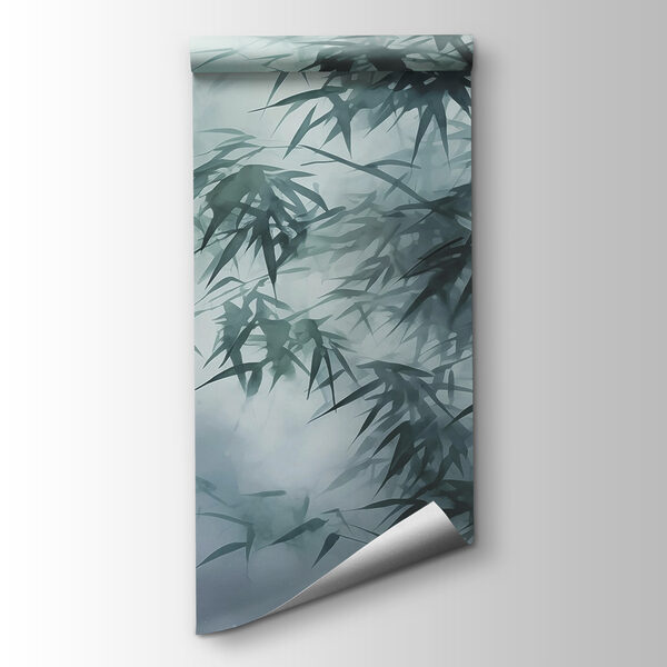 Bamboo trees in the fog