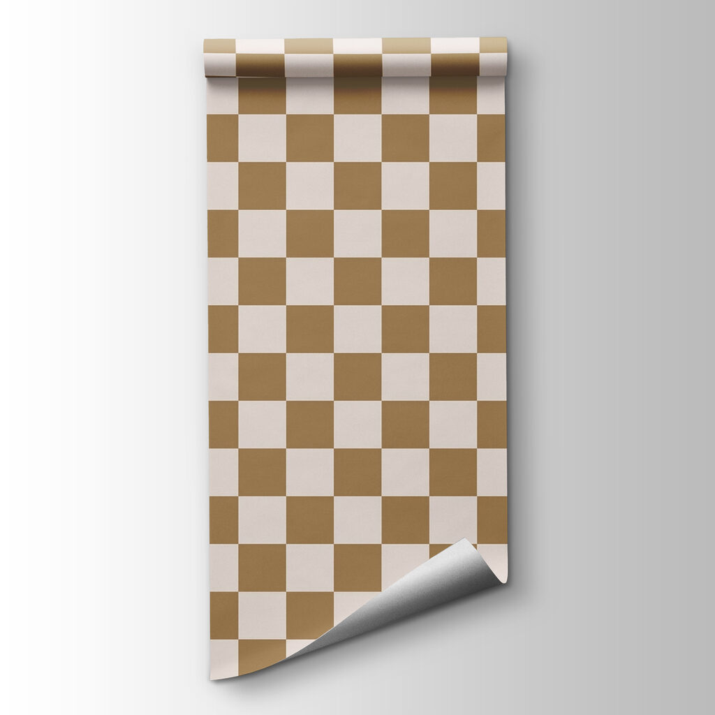 Brown and white checkered pattern