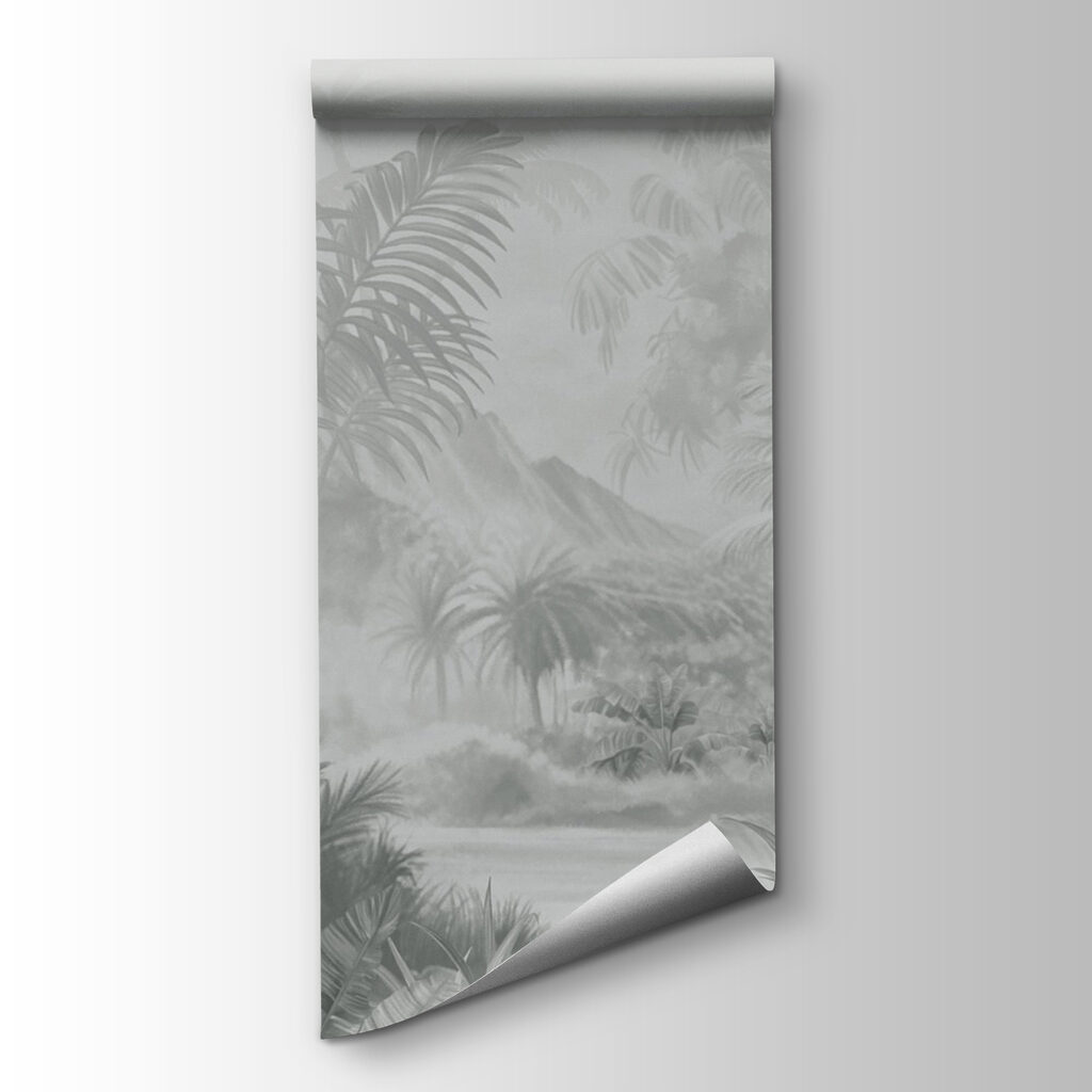 Greyscale image of a tropical forest