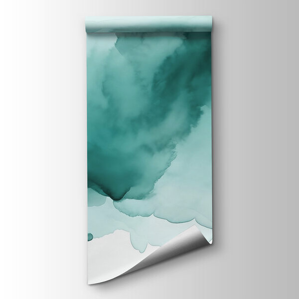 Soothing watercolor abstract in teal hues