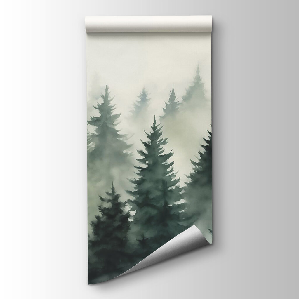 Group of trees in the fog Group of trees in the fog