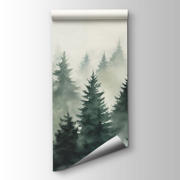 Group of trees in the fog Group of trees in the fog