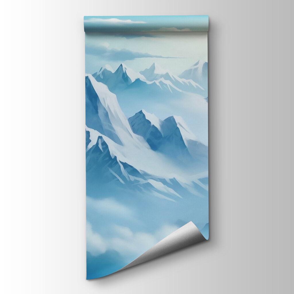 Mountain range with clouds