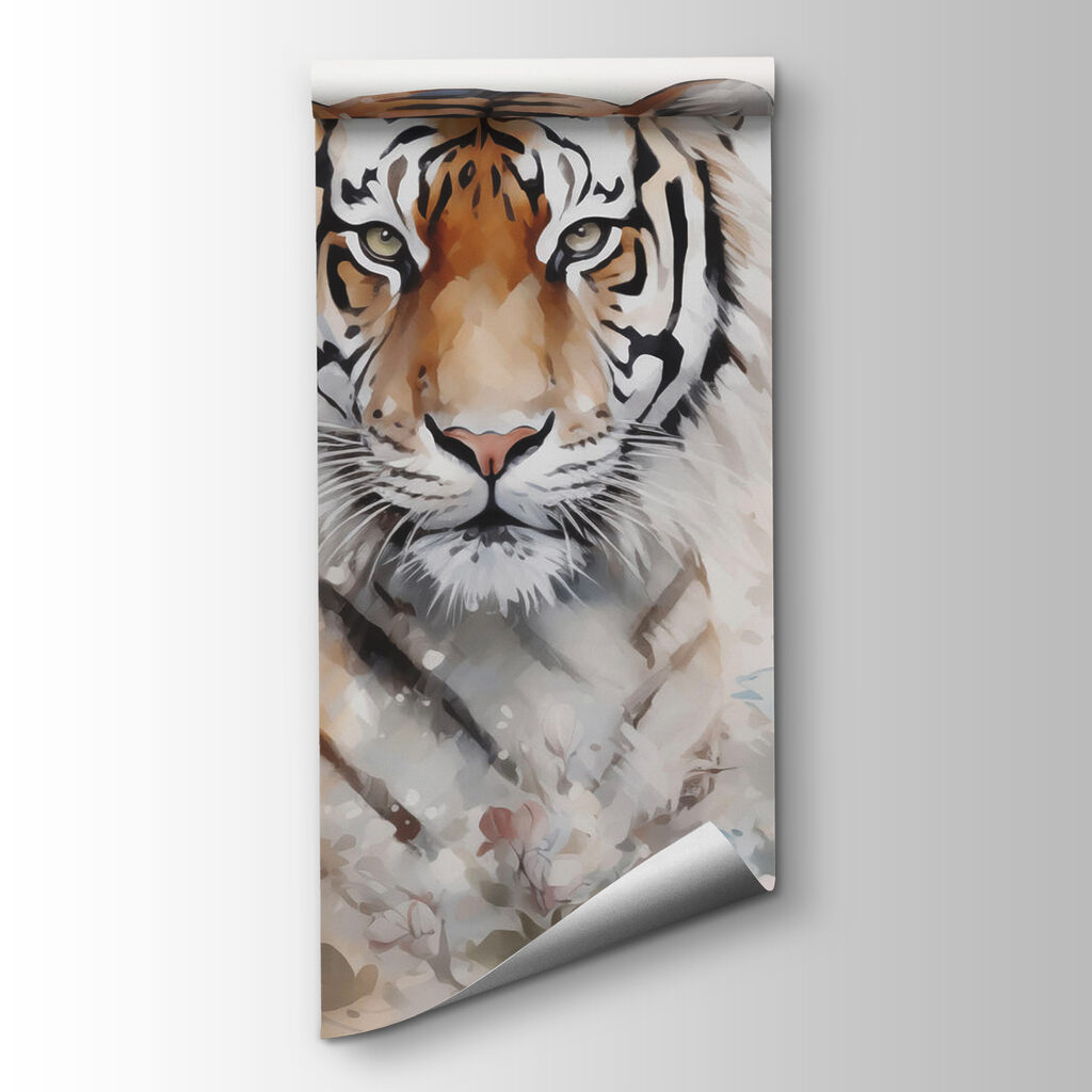 Tiger in a flowery garden