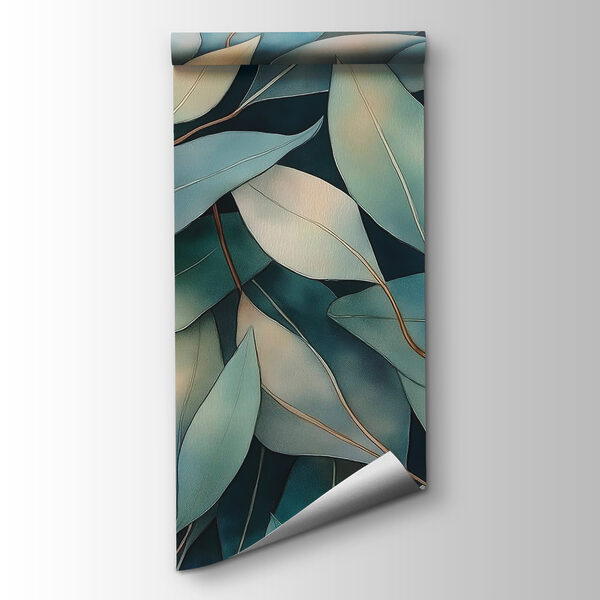 Group of leaves on a blue background Group of leaves on a blue background