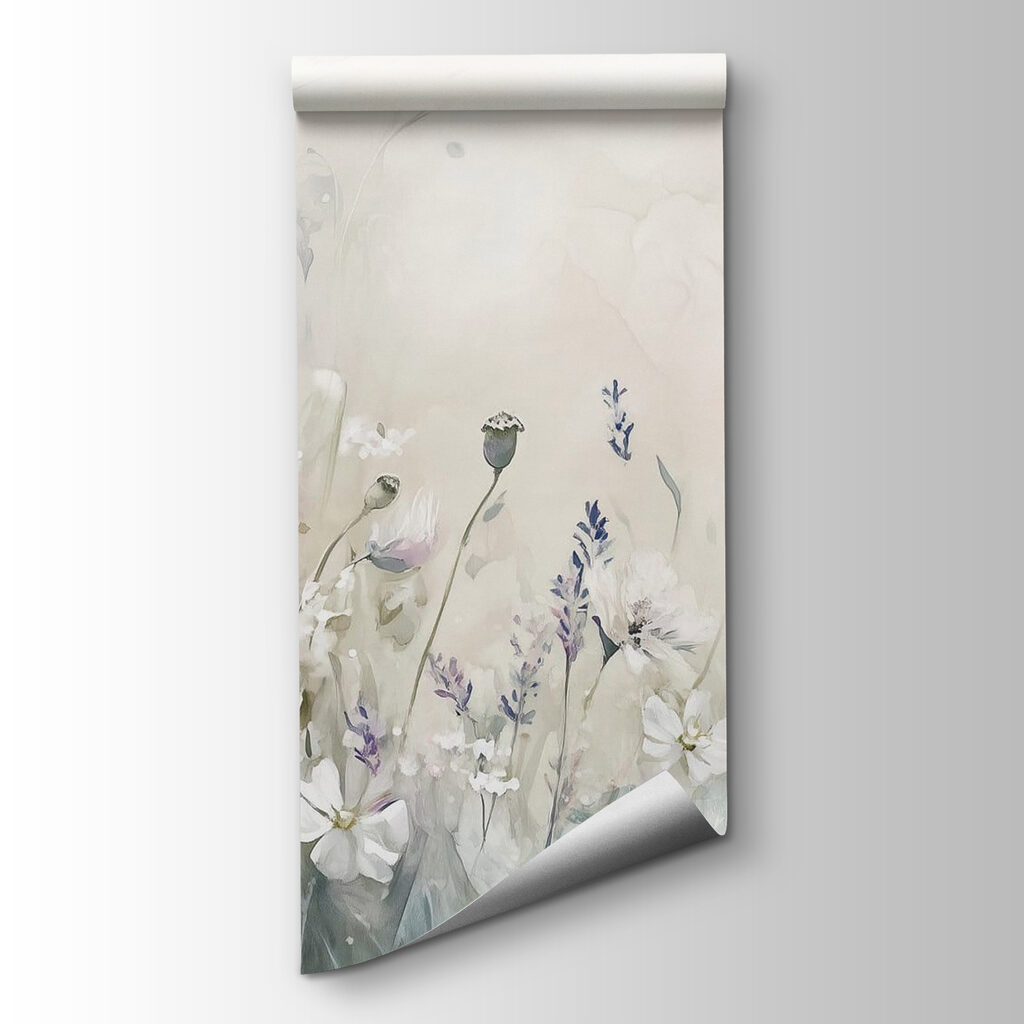 Painting of flowers in a field