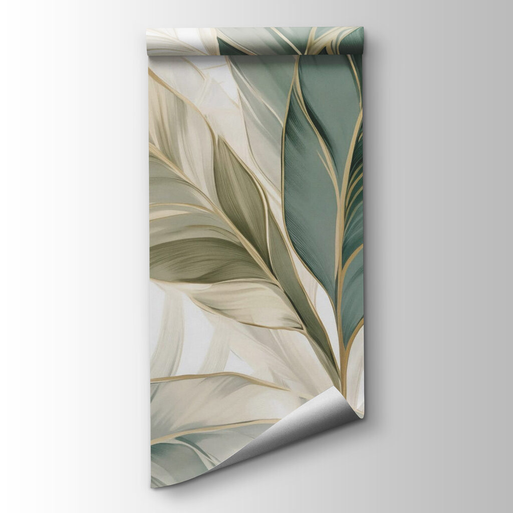 Lush green leaves in soft tones