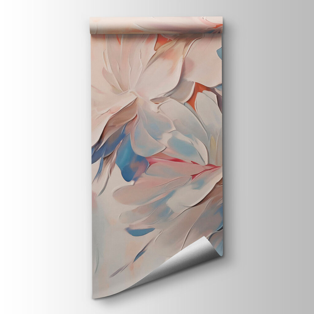 Painting of flowers on a white surface