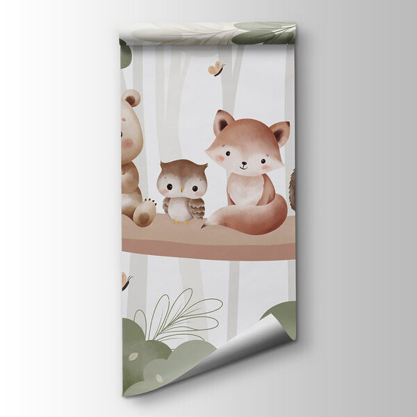 Group of animals on a tree branch Group of animals on a tree branch